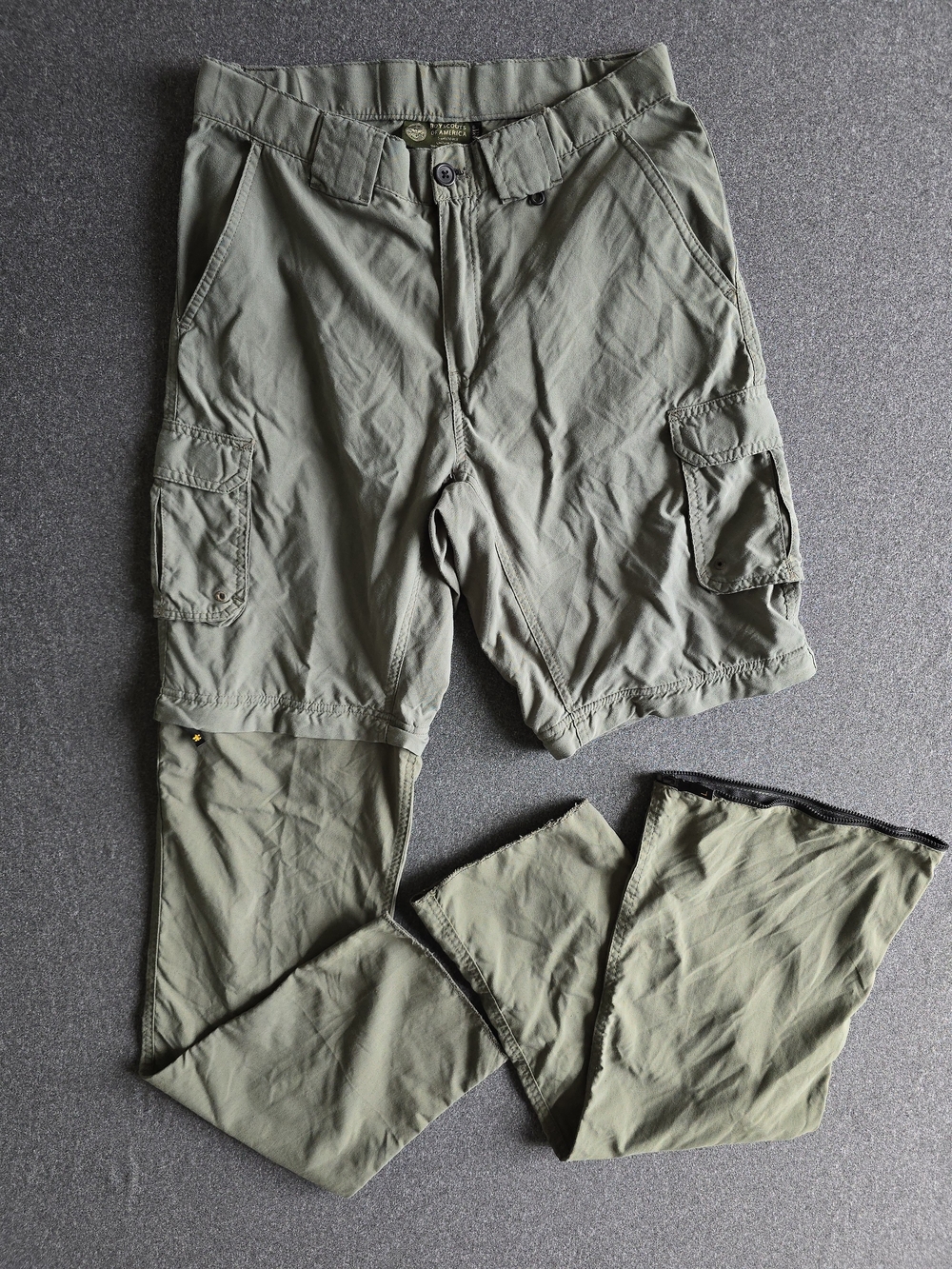 Boy Scouts of America Switchbacks Convertible Cargo Pants Relaxed Olive Green
